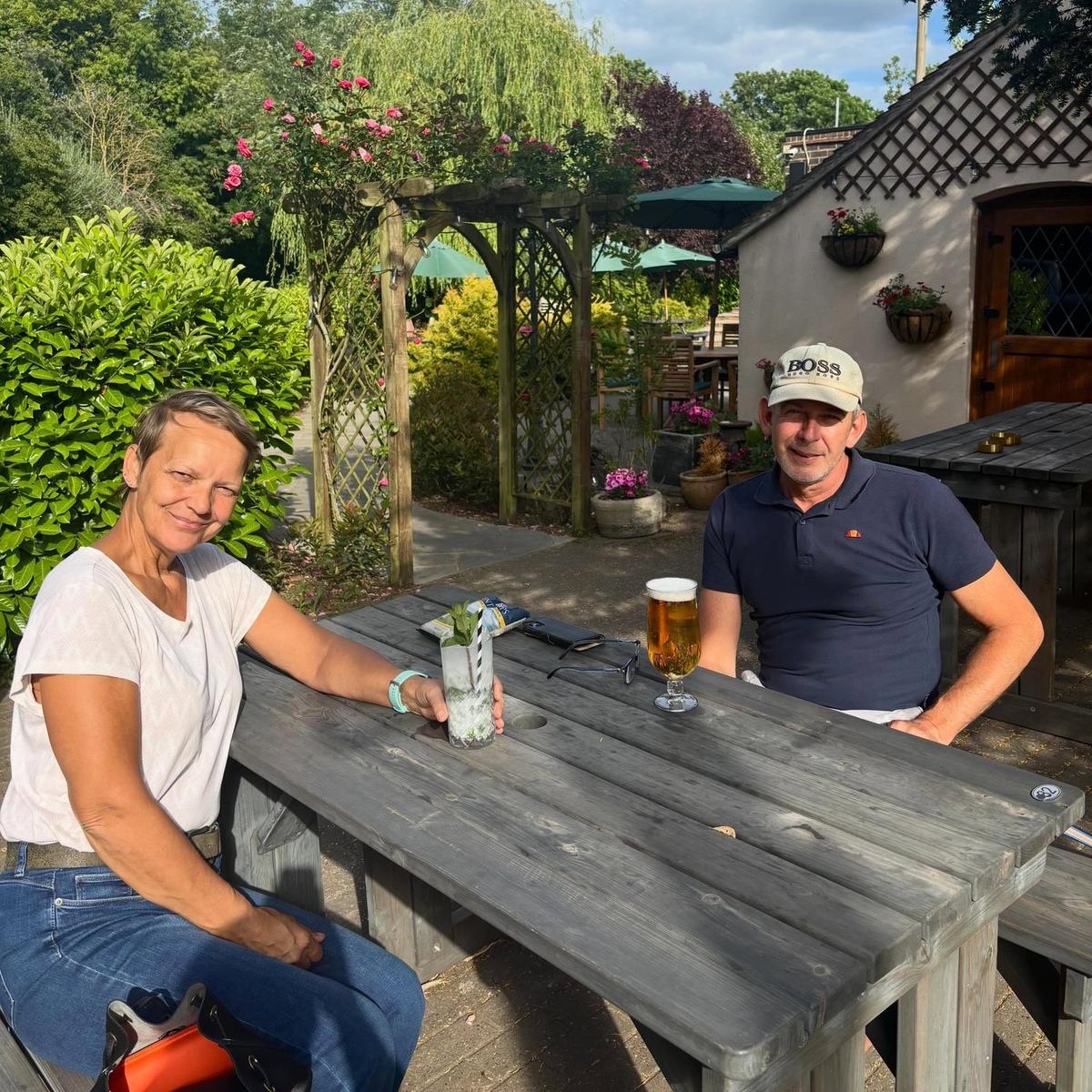 Guests enjoying the sun at The Yew Tree, Maidstone