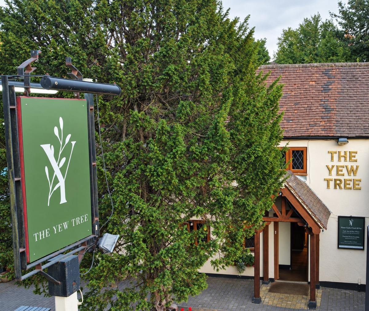 The Yew Tree sign at The Yew Tree, Maidstone
