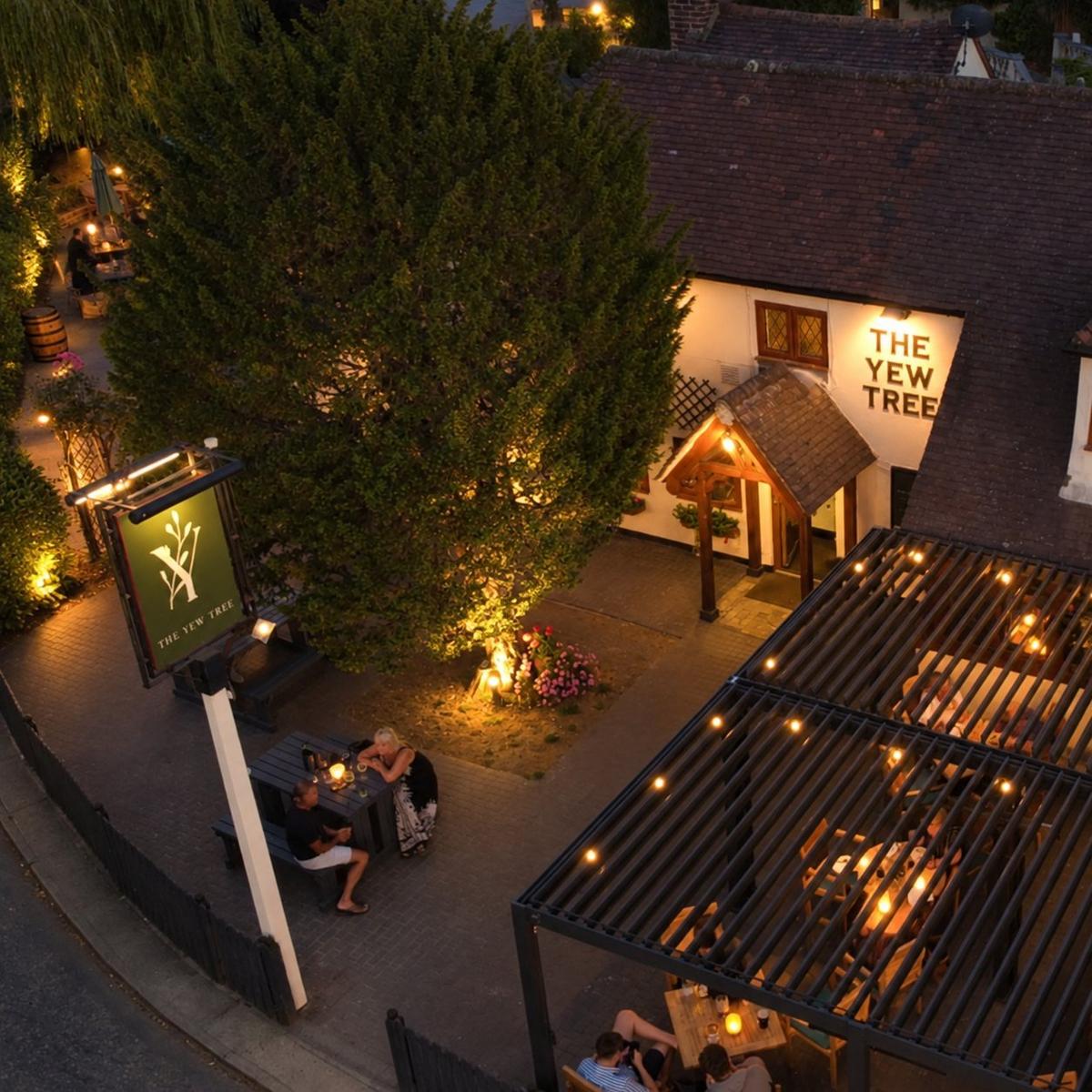 The Yew Tree at night